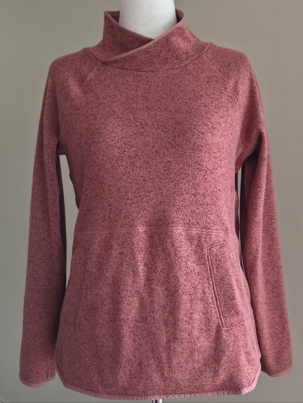 Tek Gear Cozy Marled Funnel Neck Sweatshirt With Pockets Size S